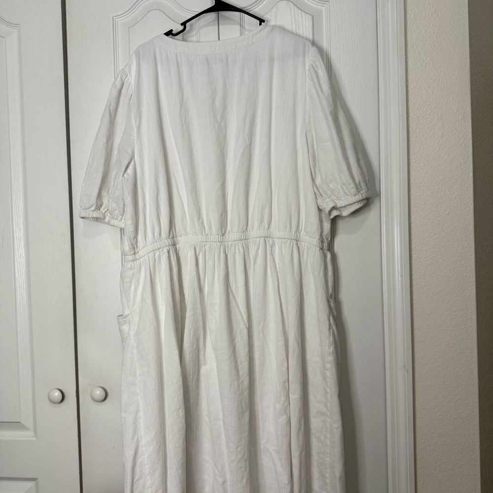 Lane Bryant Cream Button-Up Midi Dress (NO BELT) - Picture 6 of 6